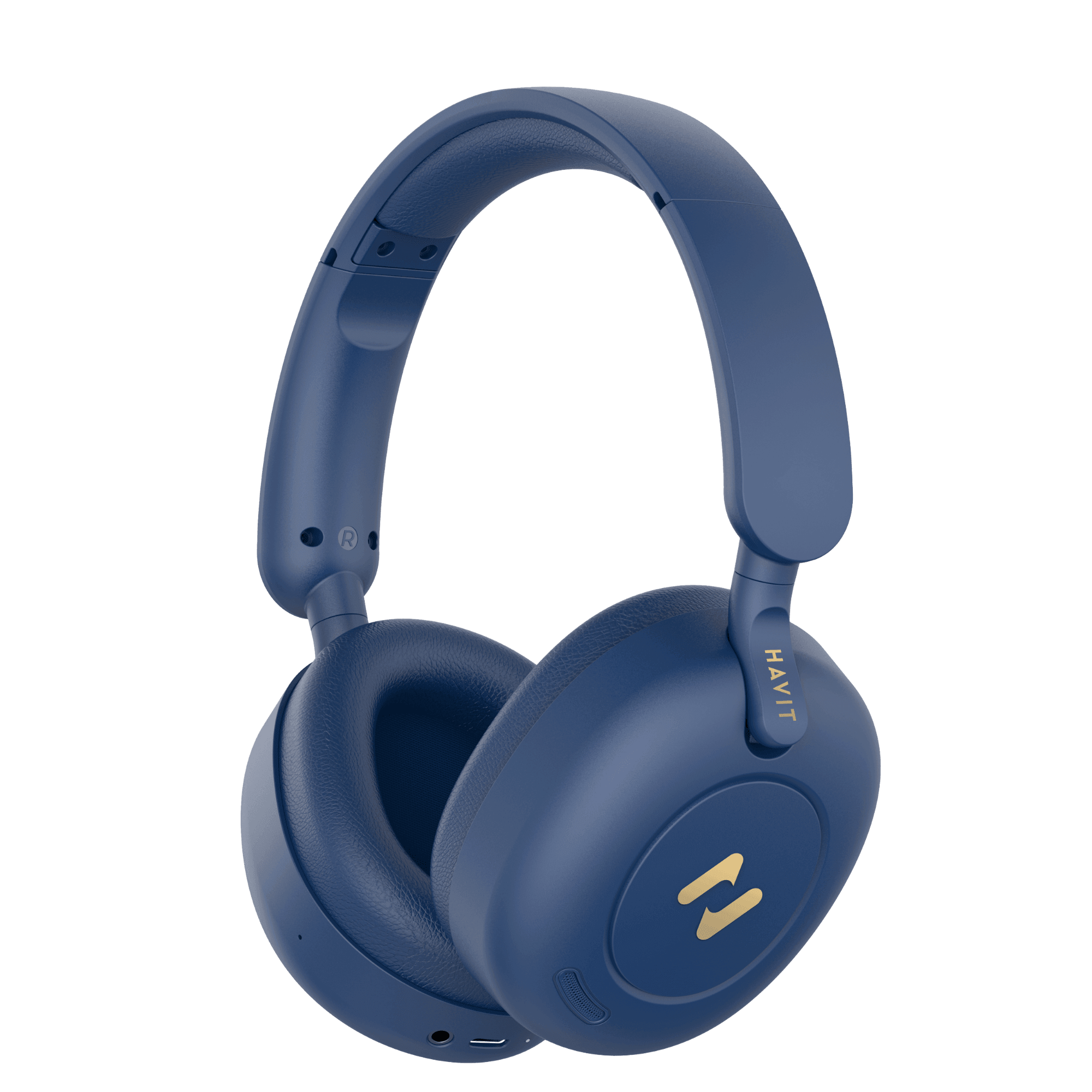 Casque bleu bluetooth sans fil avec réduction du bruit active double appareils
